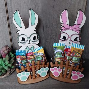 Easter Bunny with Glasses Basket