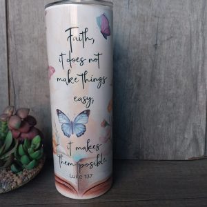 Faith It Does – Long Skinny Flask (20oz)