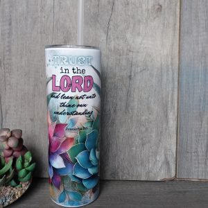 Trust In The Lord – Printed Long Skinny Flask