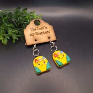 Yellow & Green Crayon Set – Silicone Drop Earrings
