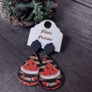 Watermelon -Printed Earrings