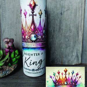Daughter Of the King Printed Skinny Flask