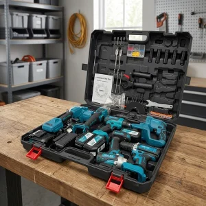 6-piece power tools set cordless brushless drills