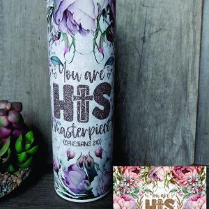 You Are His Masterpiece Printed Long Skinny Flask