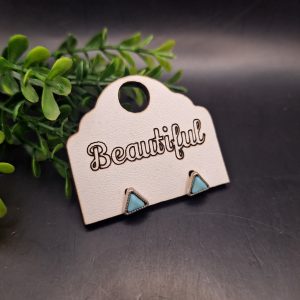 Triangle Stud With Turquoise Stone