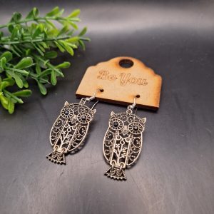 Vintage Silver Owl Drop Earring