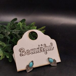 Turquoise Stone With Arrow Stud Earring