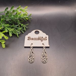 Vintage Scroll Teardrop Earring With Detailing