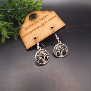 Tree Of Life With Circular Frame Earring