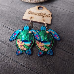 Turtle drop earrings