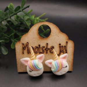 Unicorn With Rainbow Hair Stud Earring