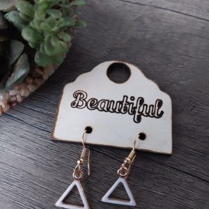 Triangle – White Charm Earrings